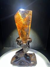 349g Top Rare Natural Golden Hair Rutilated Quartz Mineral specimen Crystaldec picture