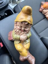 Vintage Hand Painted Napping Gnome Ceramic Plaster Garden Elf picture
