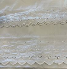 Vintage Eyelete Lace White Pillowcases Set Of 2 picture