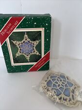 New Sealed 1985 Heirloom Snowflake Satin And Crochet Hallmark Christmas Ornament picture