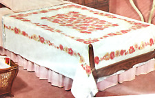 Beacon Blanket White MultiColor Floral Pink Satin Trim 72