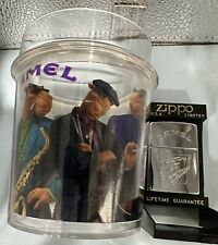 Vintage 1996 Camel Floyd Saxophone Chrome Zippo Lighter NEW & Camel Plastic Cup picture