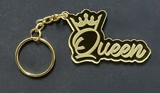 Queen With A Crown Mirrored Gold Acrylic Keychain picture