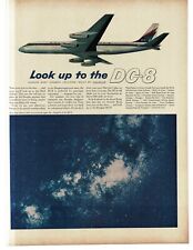 1959 Douglas DC-8 Jet Airliner Stars Milky Way Galaxy Vintage Print Ad picture