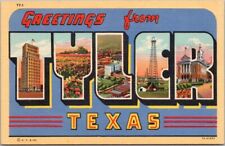 TYLER, Texas Large Letter Postcard Multi-View / Curteich Linen c1937 / Unused picture