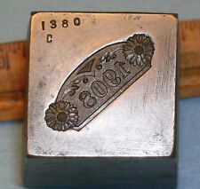 Antique 1908 DATED BAR PIN w/ FLOWERS Stamping Die * MC Lilley picture