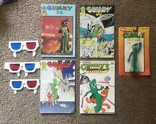 RARE Gumby 3-D Comic #1-3 & SUMMER with 3 pairs glasses & Posable GUMBY 1986-88 picture