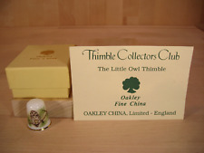 Oakley Little Owl Thimble in Box Vintage Collectors Club Bone China Thimble picture