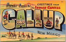 1937 GALLUP New Mexico Large Letter Postcard 