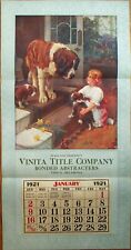 Vinita, OK 1921 Advertising Calendar/20x39 Poster: Title Co., w/Dog - Oklahoma picture