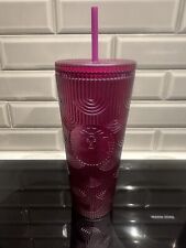 New Starbucks Purple/Pink Shimmer Shell Mermaid Scales Tumbler 24 oz Venti picture