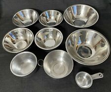 Set of 8 Vintage Stainless Steel Nesting Mixing Bowls picture