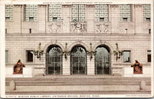 Vtg 1920s Boston Public Library Entrance Arches Boston Massachusetts MA Postcard picture
