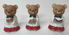 Vintage Homco Teddy Bear Figurine Porcelain 5100 Choir Boys Carolers Christmas picture