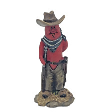 Polystone South Western Happy Cowboy Chile Pepper 6” Figurine Decor Shotgun Hat picture