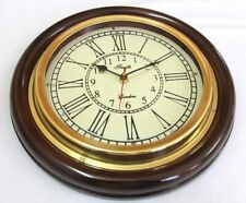 Vintage Brass Historical Nautical Smith London Wooden Wall Clock Home Decor picture