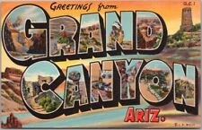1938 GRAND CANYON National Park Large Letter Postcard Curteich Linen / Unused picture