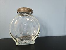 Vintage Early Underwood Nash's Mustard Clock Faced Glass Jar with Lid picture