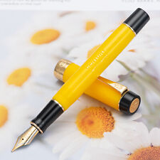 Jinhao 100 Centennial Resin Fountain Pen Yellow with Logo EF/F/M Nib Ink Pen picture