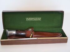 VINTAGE~WESTERN CUTLERY~WESTMARK~MODEL 702~KNIFE W/ ORIGINAL CASE AND SHEATH picture