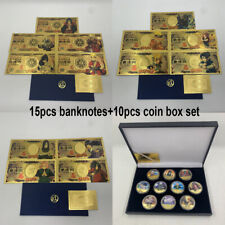 14pcs Japanese Anime Naruto Gold foil banknote Card With 10 pcs Coin box set picture
