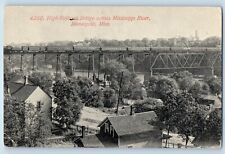 Minneapolis Minnesota MN Postcard High Railroad Bridge Across Mississippi c1913 picture