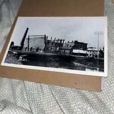 Antique Mounted Photograph: Bridge in Industrial Area - Factories & Smokestack picture