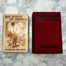 Lot 2 vintage Boy Scouts of America books handbook & around the world 1929 picture