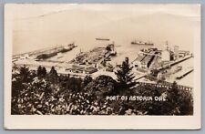 Port Of Astoria Oregon Ships Docks 1937 RPPC Real Photo Postcard picture