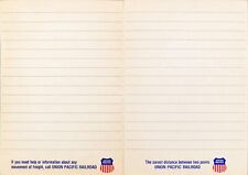 Union Pacific Railroad Vintage Memo Notepad 7 x 5 Lined 2pc Railway c1969 w Logo picture