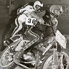 Vintage 1970’s Motorcycle Indoor Racing 8”x10” Photo, Dirt Bike Track Race. picture