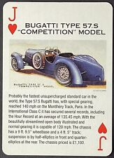 Car Bugatti Type 57S Competition Model Single Swap Wide Playing Card Unused picture