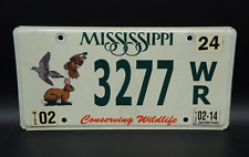2014 MISSISSIPPI License Plate - CONSERVING WILDLIFE # 3277 picture