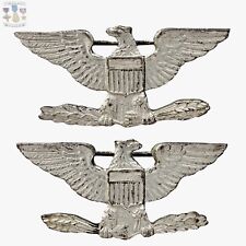 WW2 MARINE CORPS & ARMY COLONEL 🦅 INSIGNIA NAVY CAPTAIN EAGLES STERLING WW2 #10 picture