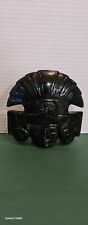 Gold Sheen Obsidian Tribal Aztec Statue Head Good Condition Small Barely... picture
