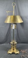 ✨Vintage 1985 Chapman Brass Bouillotte Table Lamp Tole Shade- 34”H Dual Bulbs✨ picture