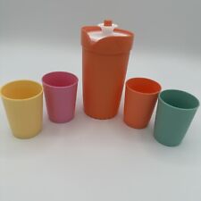 Tupperware Mini Beverage Set for Kids ~ Classic Pitcher + 4 Tumblers Bright New picture