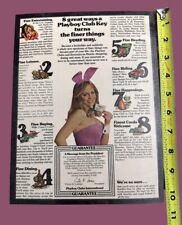Vtg Playboy Club Bunny Poster Laminated Print Ad Ephemera 10”x8” picture