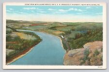 Postcard View From Wyalusing Rocks Near Wyalusing Pennsylvania c1920 picture