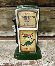 SINCLAIR Dino Gasoline Green Mini Gas Pump 6.5” Tall Metal Penny Coin Bank picture