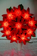 VINTAGE LIGHTED SILK POINSETTIA TREE TOP  APPROX 9