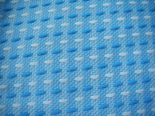 1.7 yards vintage fabric blue white basket weave polyester robins egg blue picture