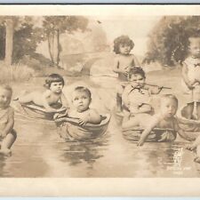 c1910s French Cute Watermelon Babies RPPC Cabbage Patch Kids Orphan Cloning A192 picture
