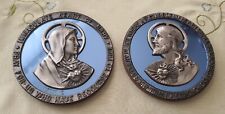 Antique Blessed Mother And Jesus Placks picture