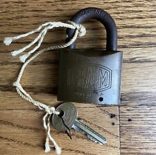 Fraim Padlock ORDINANCE DPT Vintage FRAIM Lock & Key HARD RED Fraim Antique Lock picture