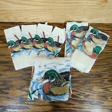 Vintage Set of 7 Cannon Bath Towels Mallard Wood Duck Hunting 4 Washcloth 2 Hand picture