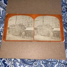 JA French Stereoview Card Photo: Champion Load of Wood Keene NH New Hampshire picture