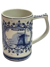 Rare Official Heineken Beer Mug, Hand screened/painted Holland Delft Style picture