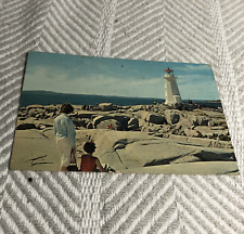 Nova Scotia Postcard Canada The Lighthouse at Peggy’s Cove Real Photo Vintage picture