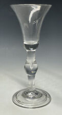 RARE Antique Georgian Baluster Wine Tear Drop Bubble Glass Stemware 18th C. picture